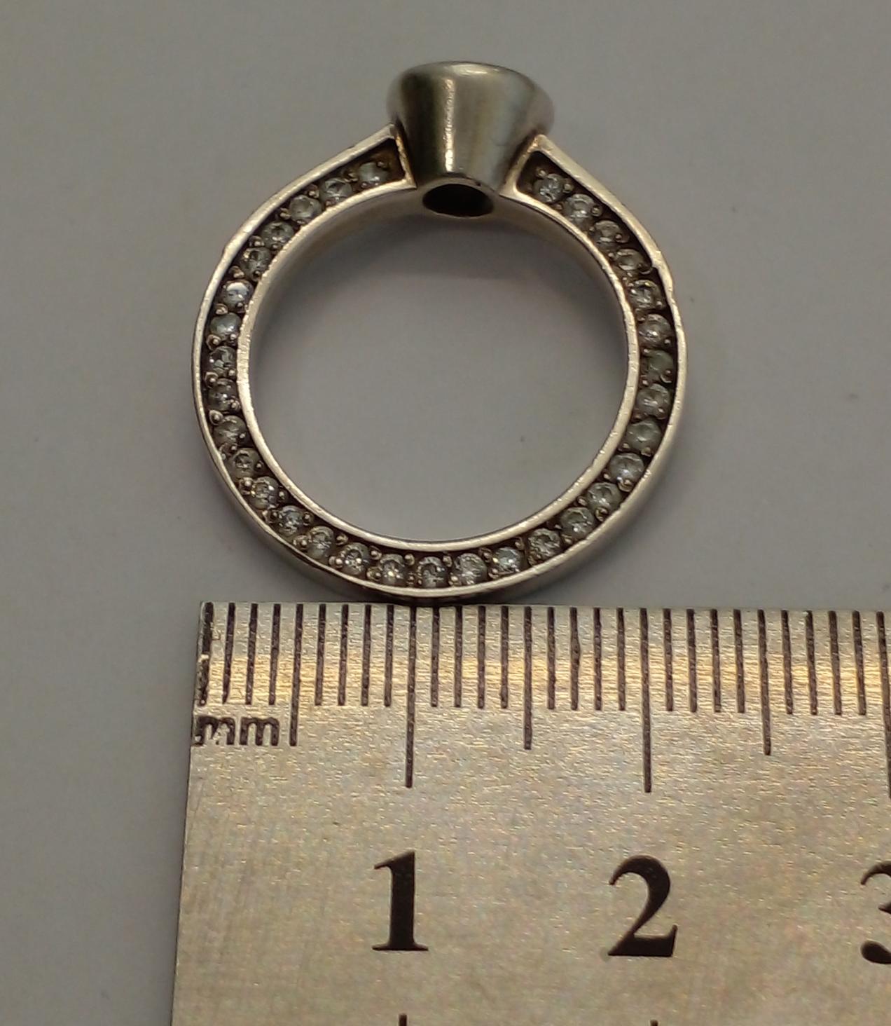 Серебряное кольцо с цирконием (33584315) 3