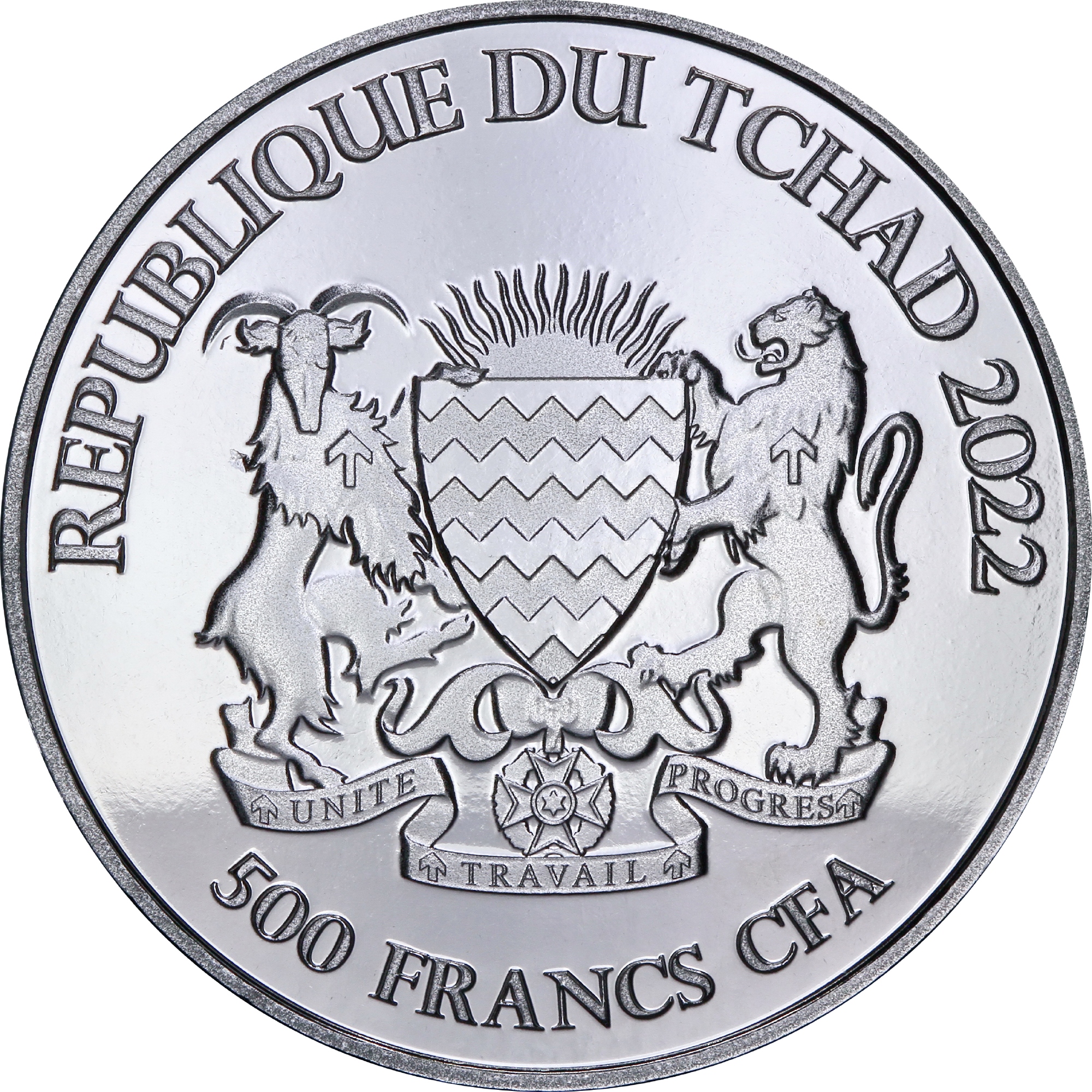 Серебряная монета 1oz Волкодав Кельтские животные 500 франков КФА 2022 Чад (29128364) 4