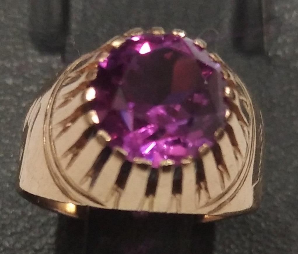 Перстень из красного золота с цирконием (32468003) 0