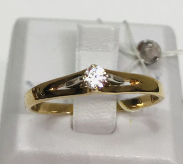 Кольцо из красного и белого золота с цирконием (31003822) 0