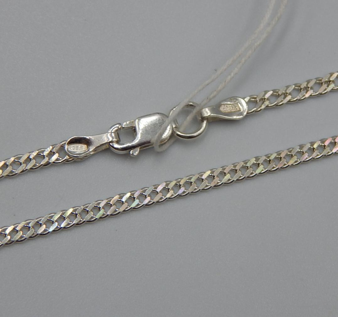 Серебряная цепь с плетением Двойной ромб (32196239) 0