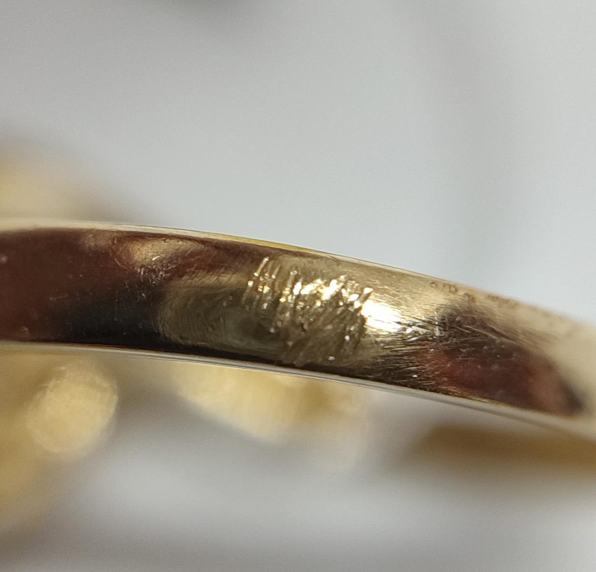 Каблучка з жовтого золота з сапфіром і діамантом (-ми) (28543362) 6