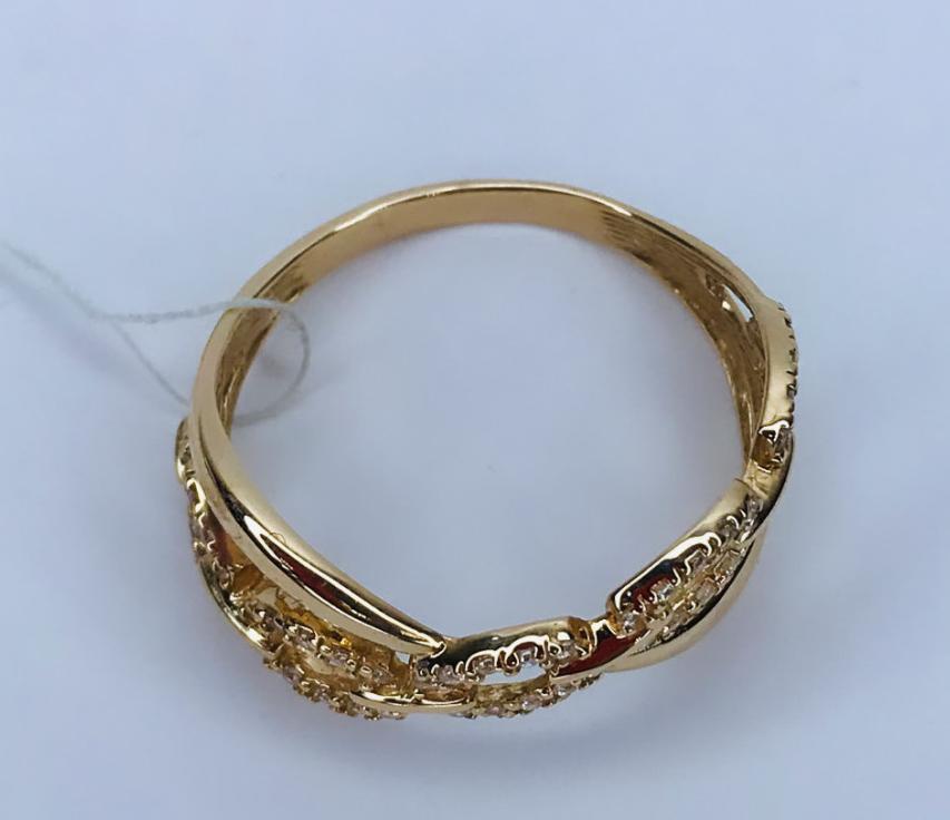 Кольцо из красного золота с цирконием (32610488) 2