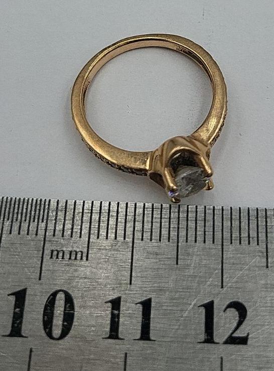 Кольцо из красного золота с цирконием (29319464) 4