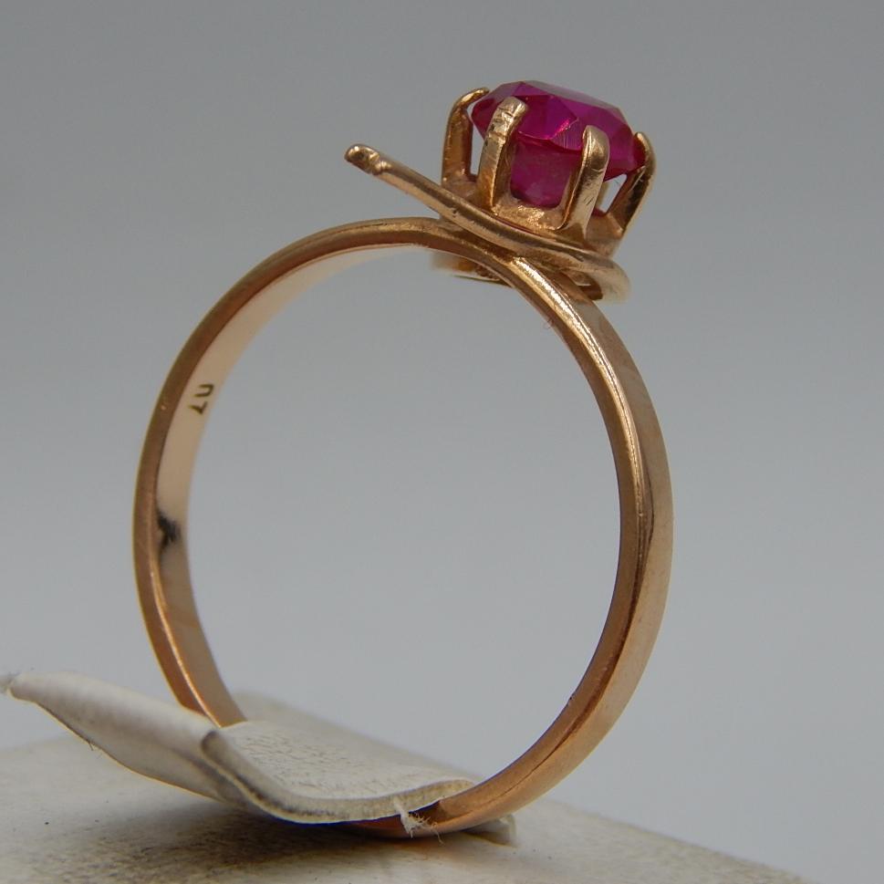 Кольцо из красного золота с корундом (30051570)  2