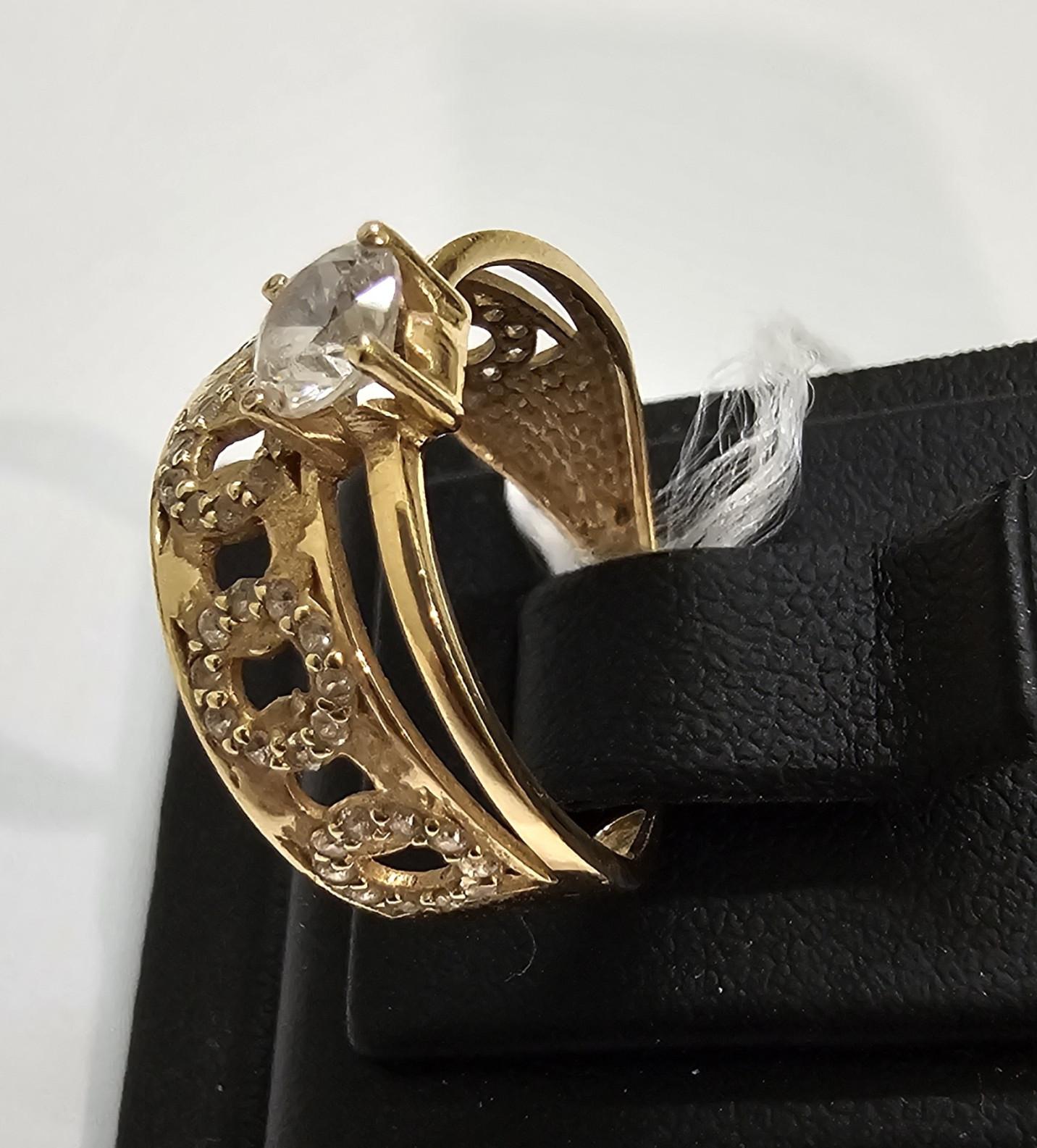 Кольцо из красного золота с цирконием (31842621) 2