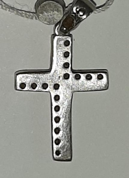 Серебряный подвес-крест с цирконием (12802290) 1