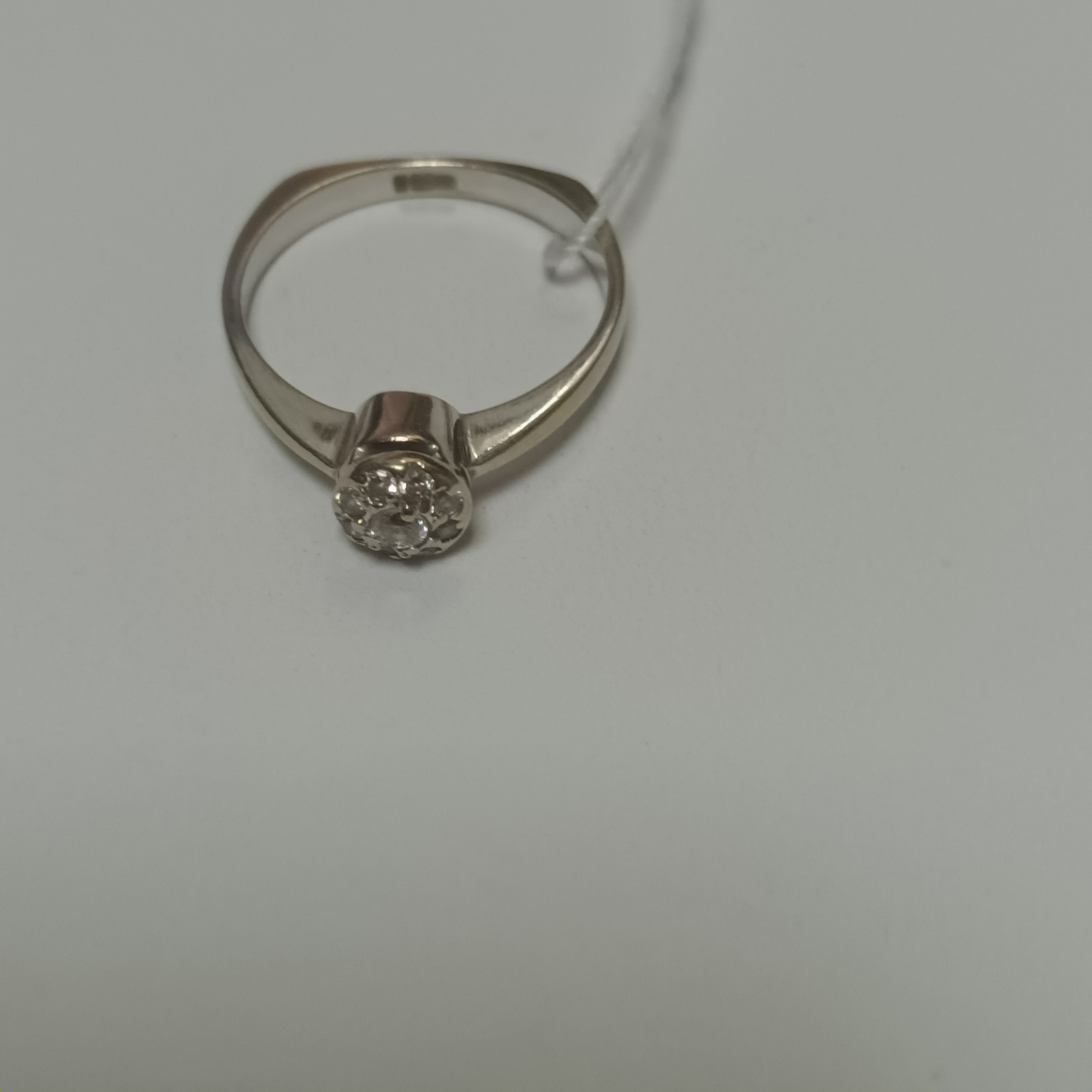 Кольцо из белого золота с цирконием (33195806) 2