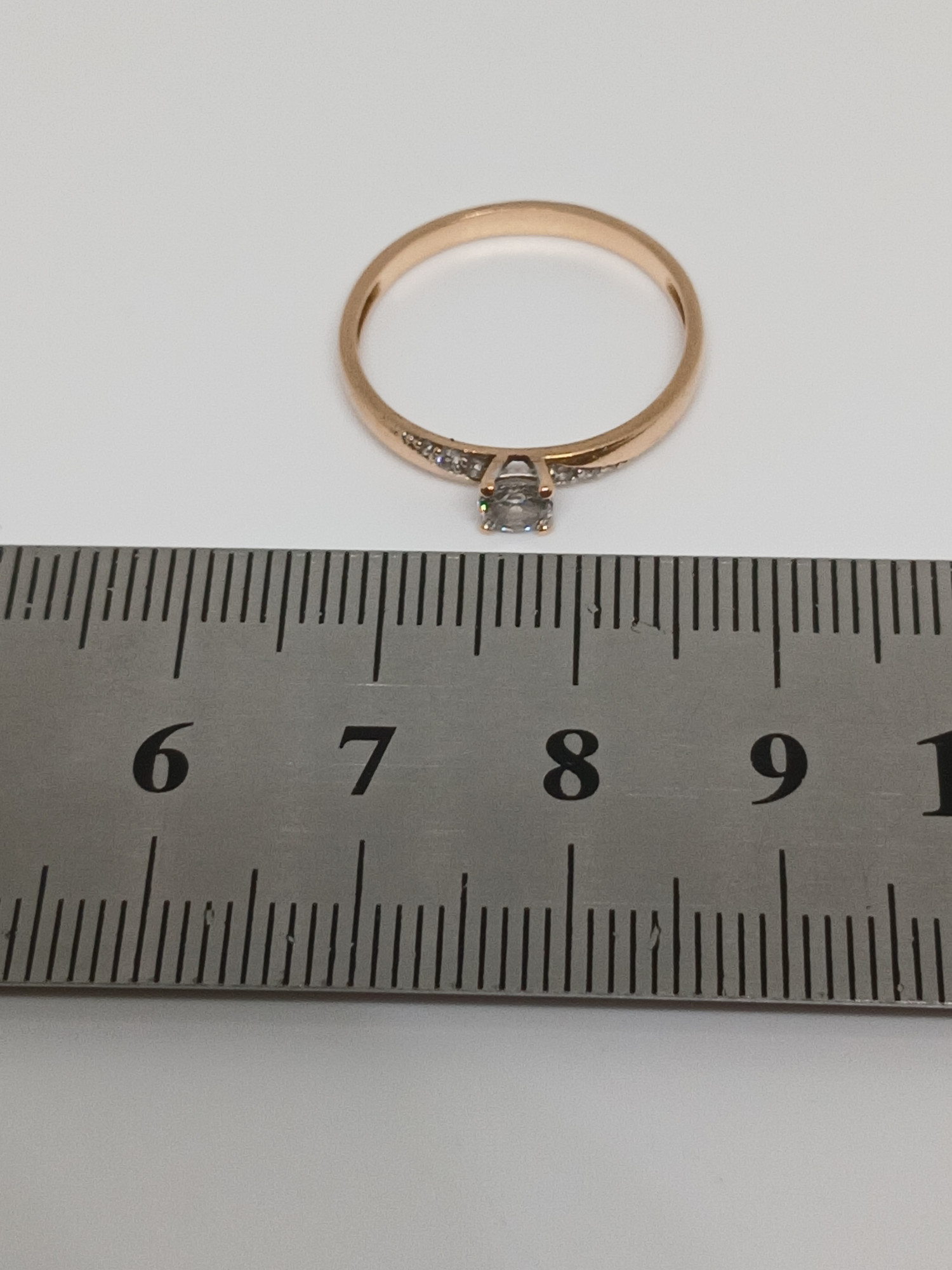 Кольцо из красного золота с цирконием (32827303) 6