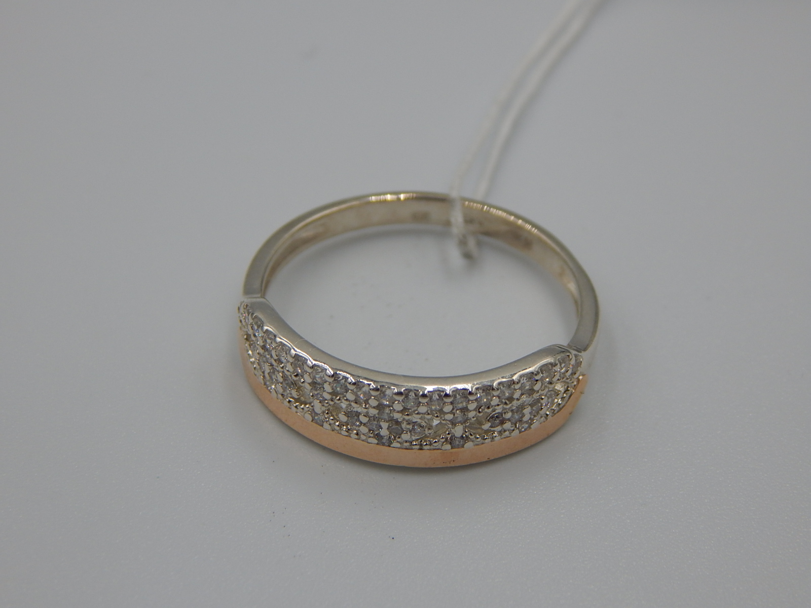 Серебряное кольцо с позолотой и цирконием (30537189) 5
