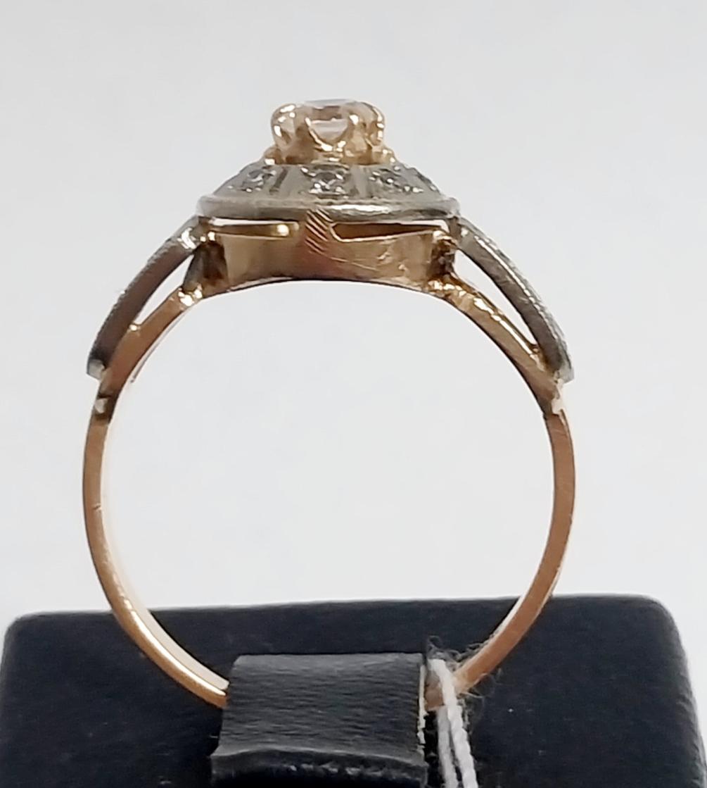 Кольцо из красного и желтого золота с цирконием (33725107)  3