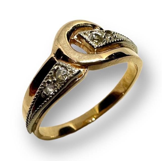 Кольцо из красного и белого золота с цирконием (29715824) 0