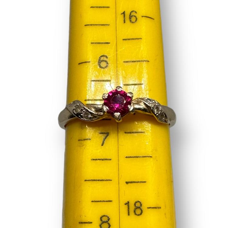 Кольцо из красного золота с цирконием (30117112) 2