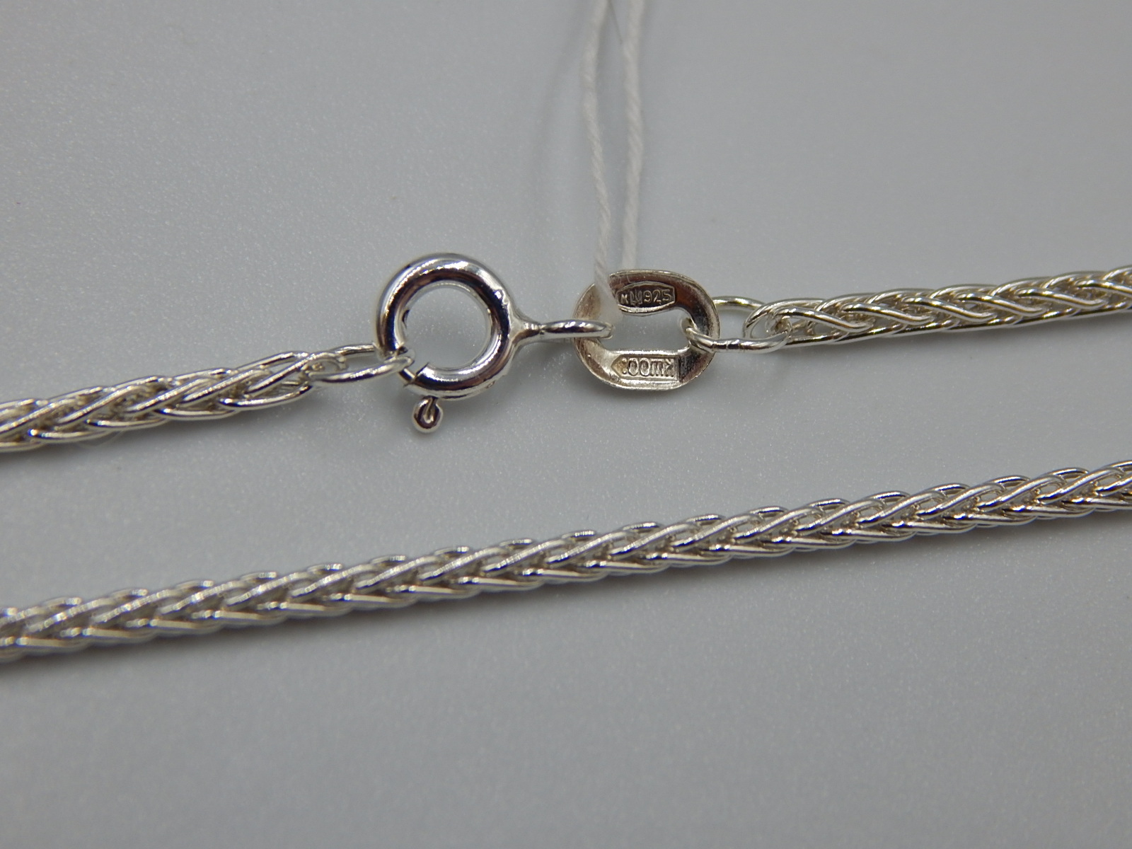 Серебряная цепь с плетением Колосок (32293986) 0