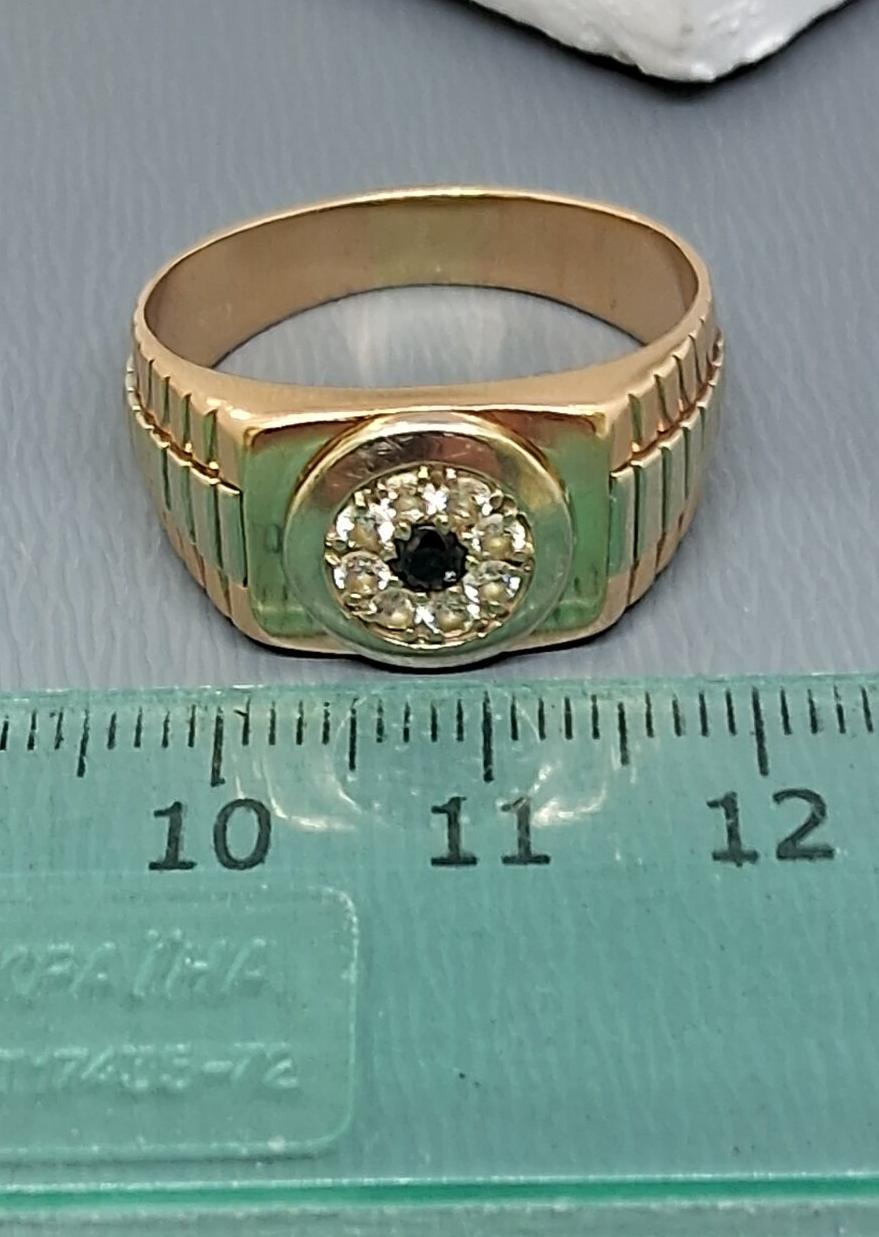 Перстень из красного и белого золота с цирконием (32488301)  7