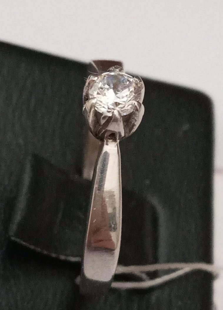Серебряное кольцо с цирконием (29010665) 1