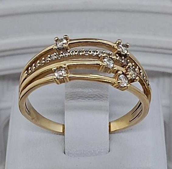 Кольцо из желтого золота с цирконием (32357759) 0