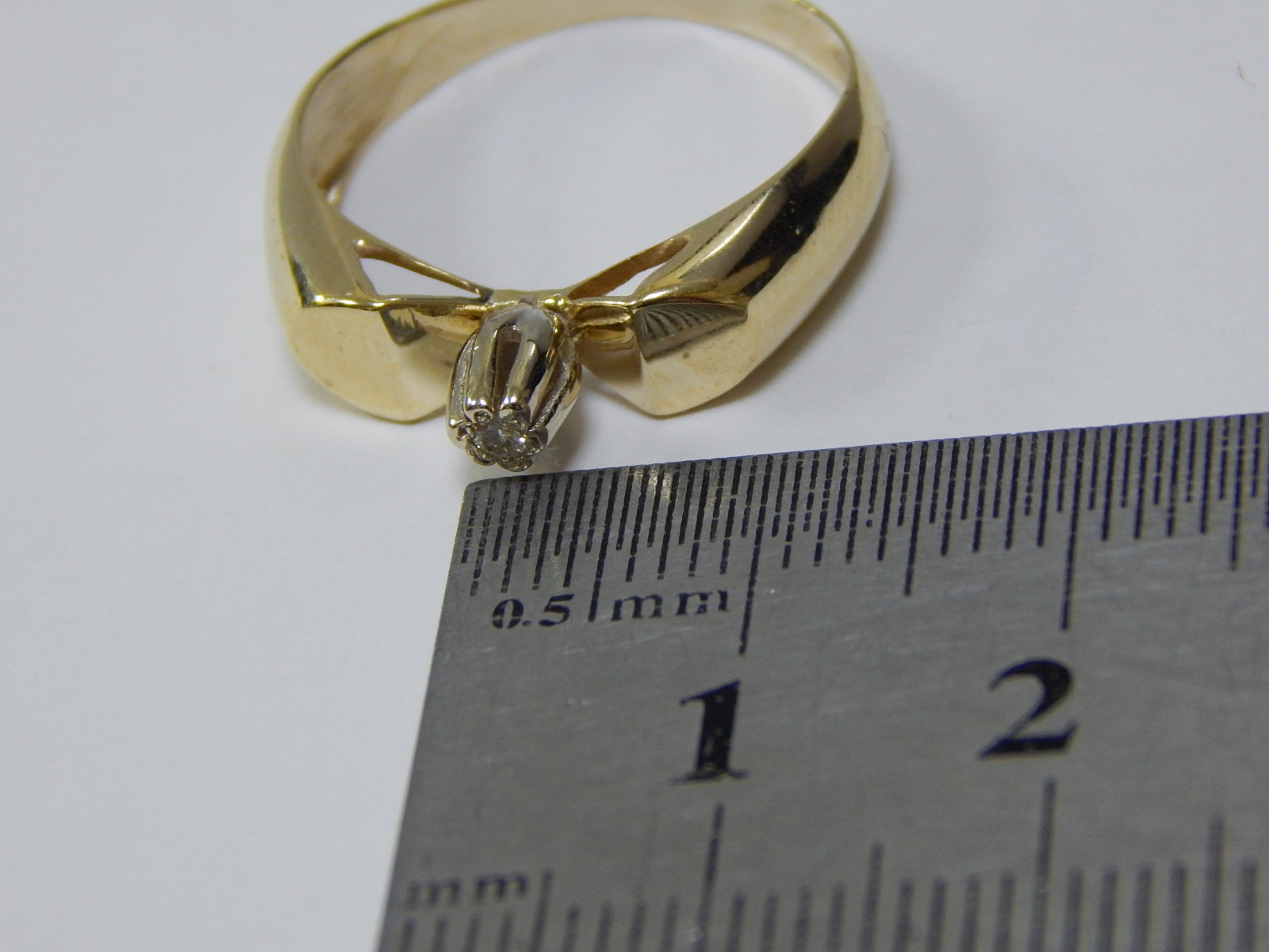 Кольцо из желтого и белого золота с бриллиантом (-ми) (30943363) 2