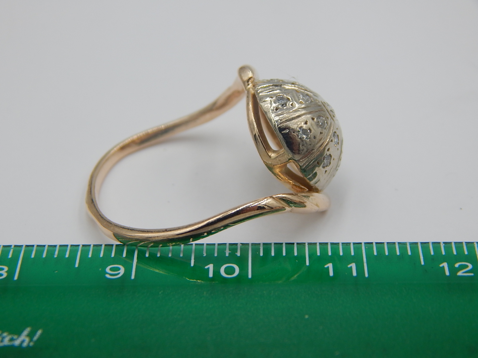 Кольцо из красного и белого золота с бриллиантом (-ми) (30745793) 4