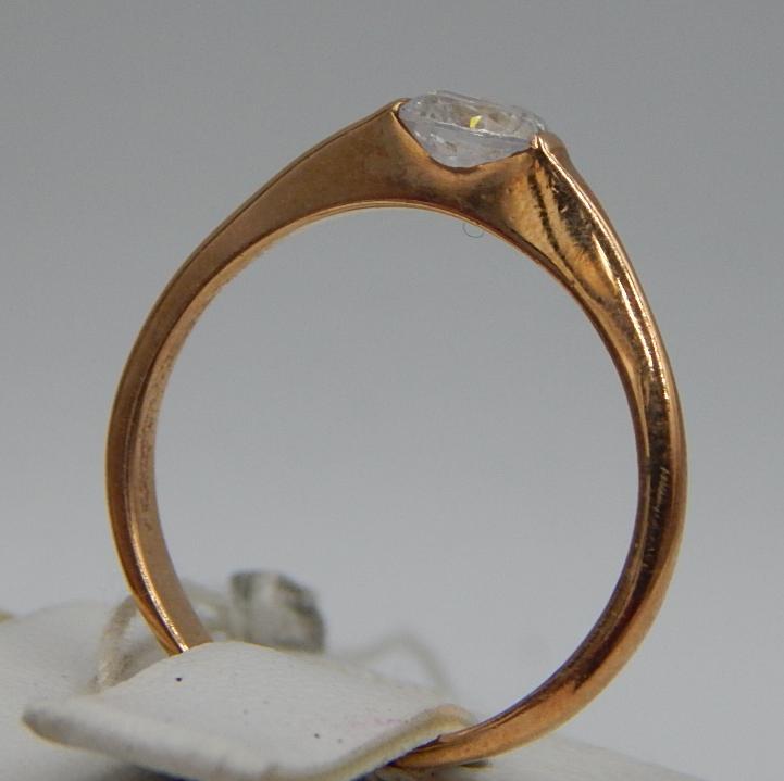 Кольцо из красного золота с цирконием (28407785) 2
