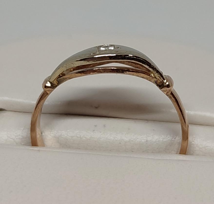 Кольцо из красного и белого золота с бриллиантом (-ми) (29786495) 2