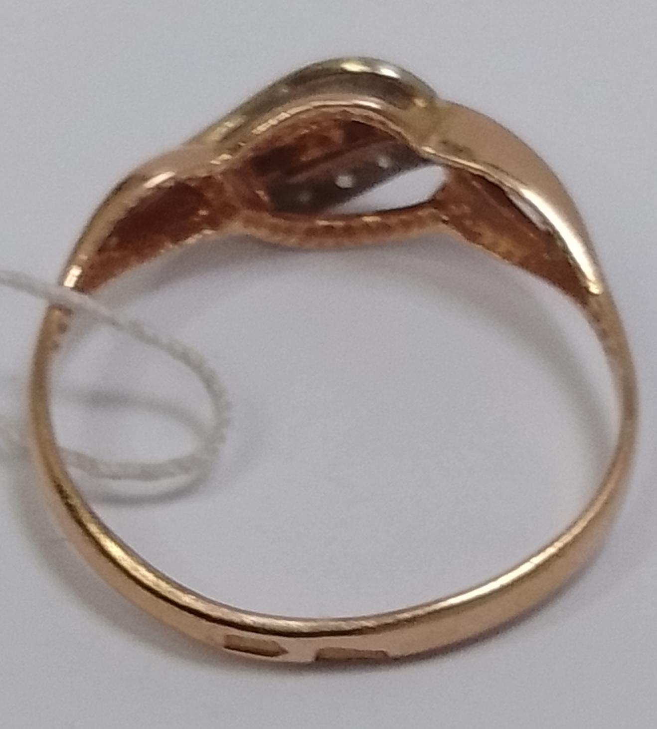 Кольцо из красного и белого золота с цирконием (33797290)  5