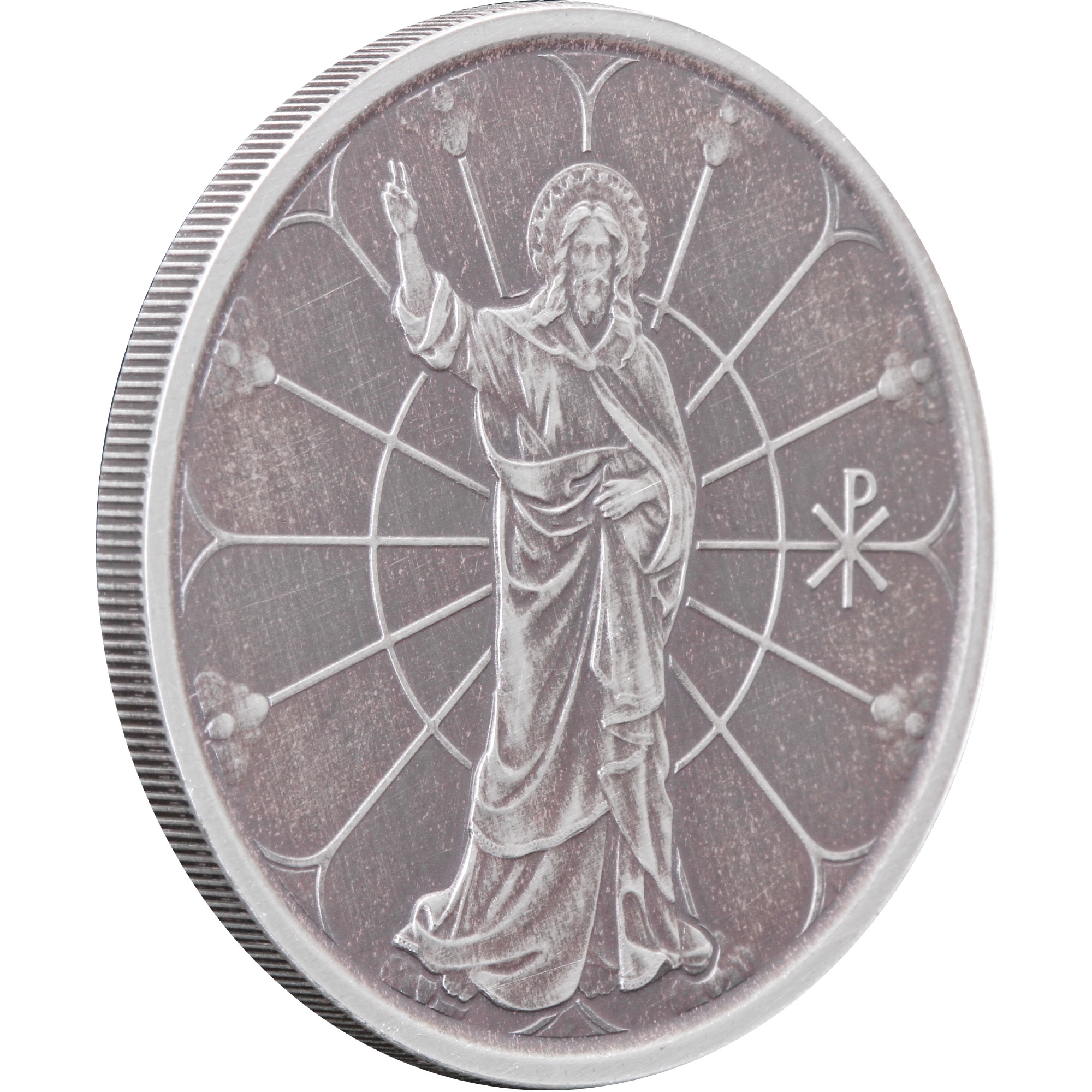 Серебряная монета 1oz Свет Христа 2 тала 2022 Самоа (Antique) (29360750) 11