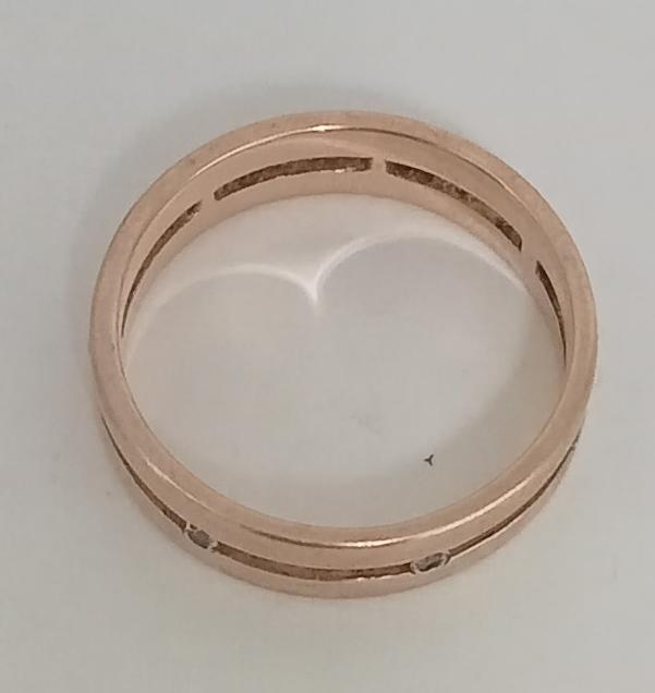 Обручальное кольцо из красного золота с цирконием (33752149) 2