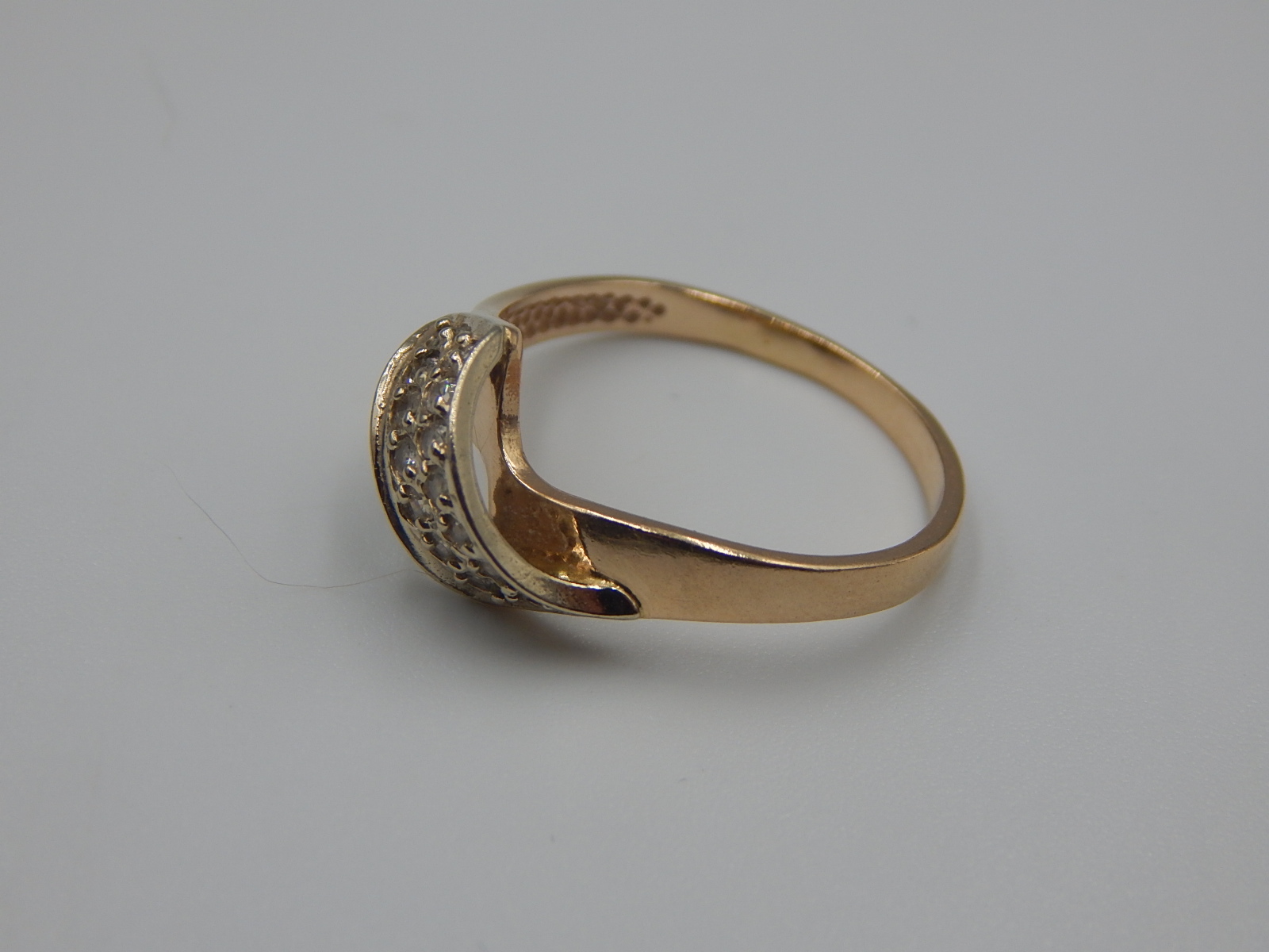 Кольцо из красного и белого золота с цирконием (33766929) 2