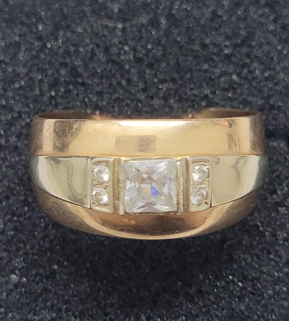 Кольцо из красного и белого золота с цирконием (33733512) 0