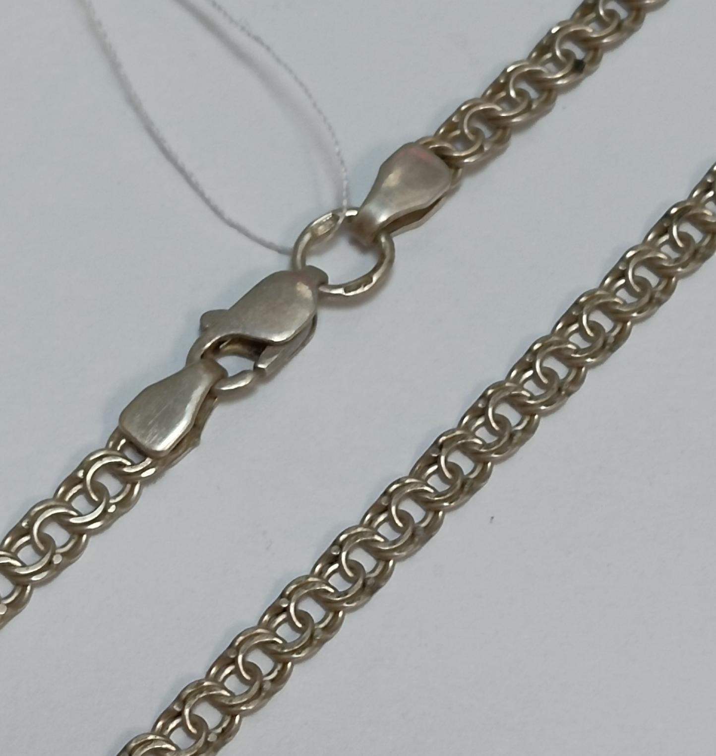 Серебряная цепь с плетением Бисмарк (33774621) 0