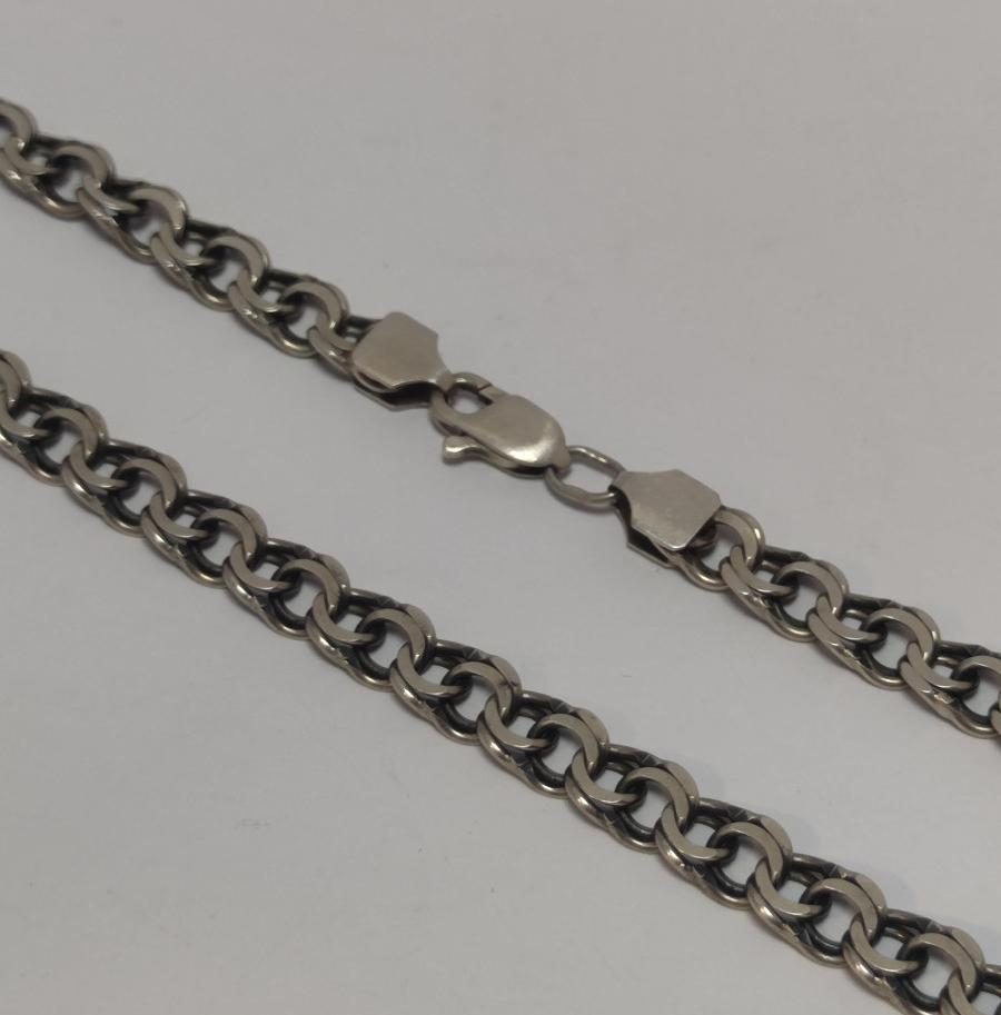 Серебряная цепь с плетением Бисмарк (33827956) 0