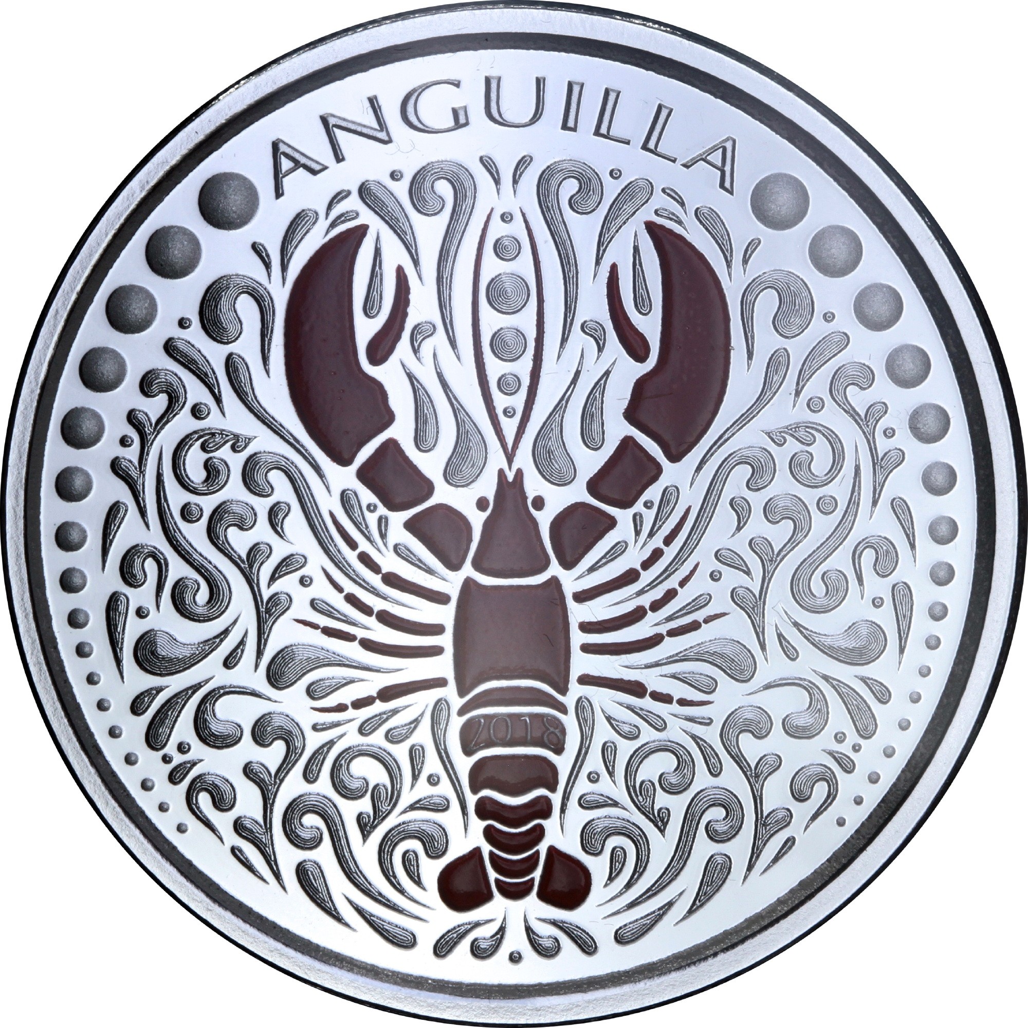 Серебряная монета 1oz Ангилья 2 доллара 2018 Восточные Карибы (29127684) 10