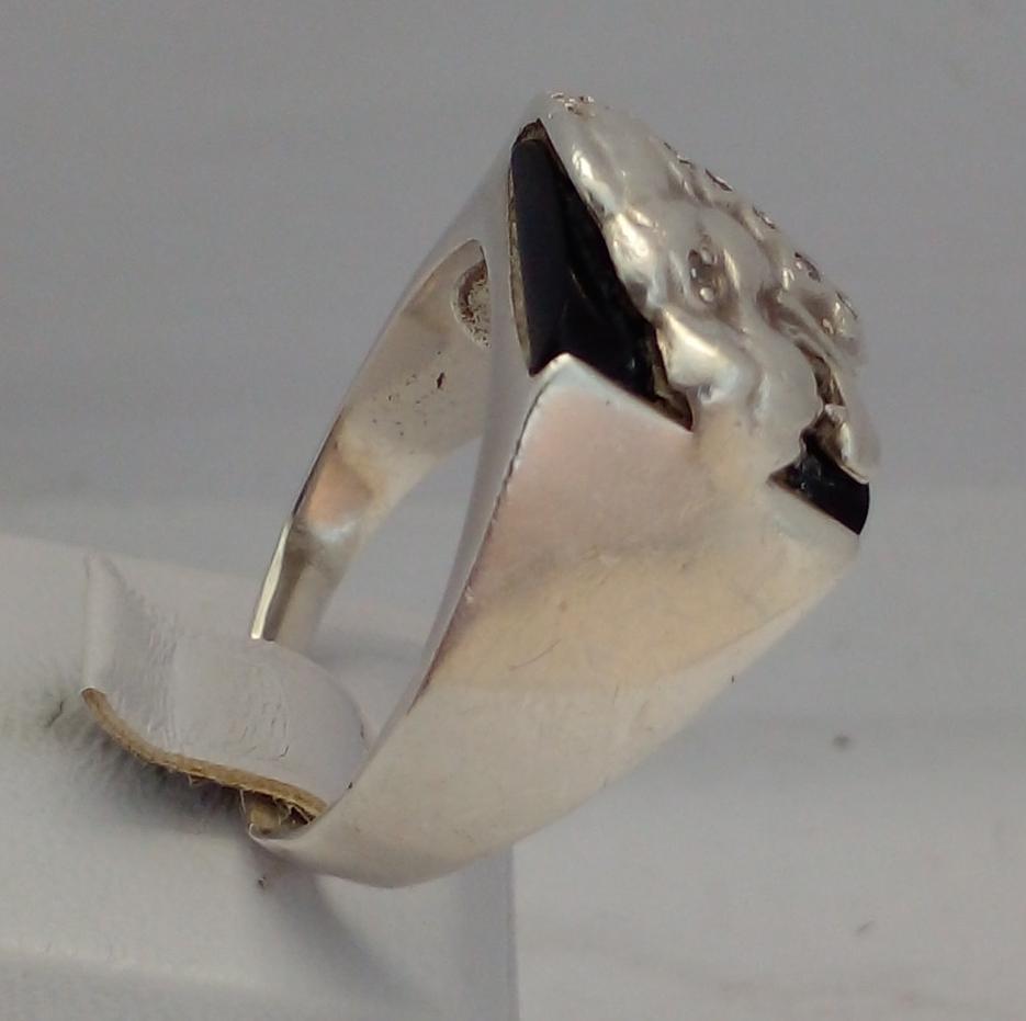 Срібний перстень з оніксом і цирконієм (33639942) 1