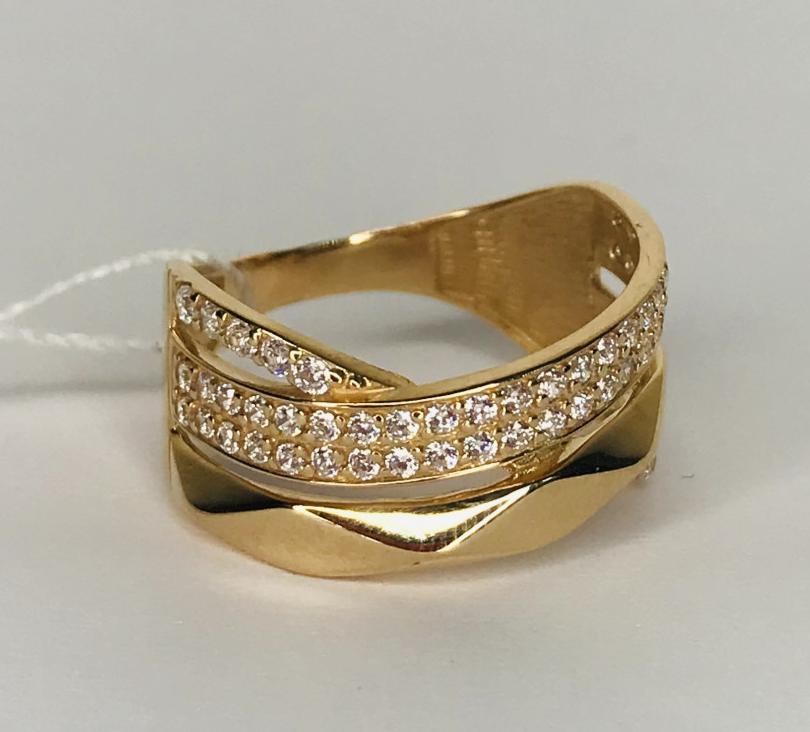Кольцо из красного золота с цирконием (33757342) 2