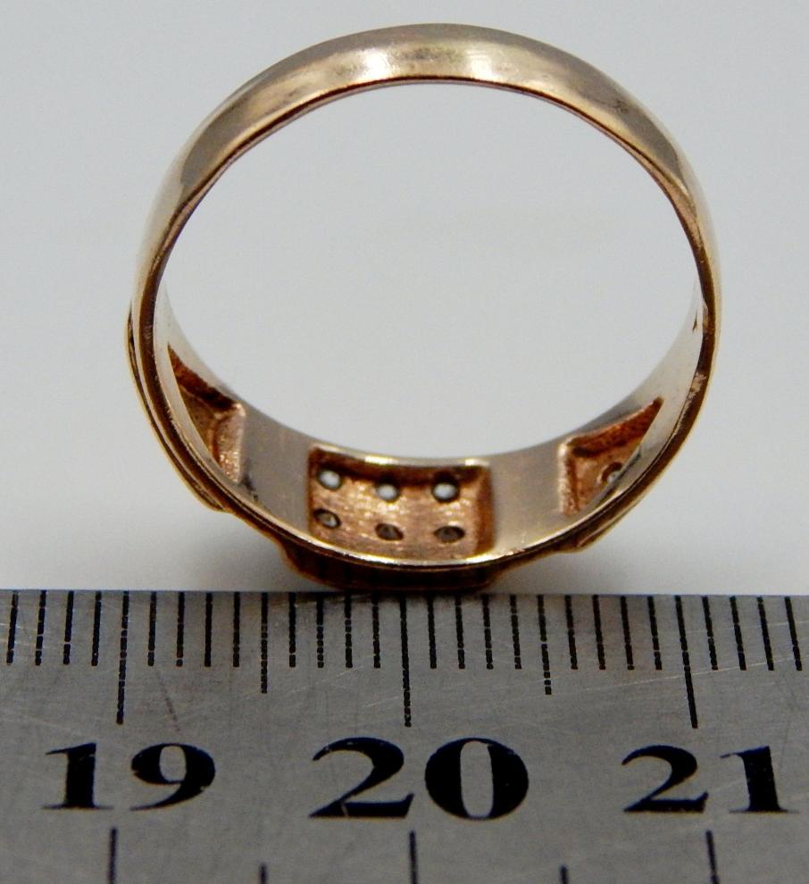 Кольцо из красного золота с цирконием (33661787) 3