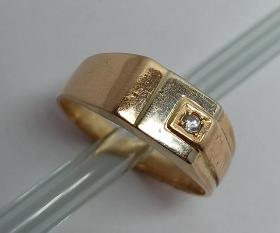 Перстень із червоного та білого золота з цирконієм (33674435) 0