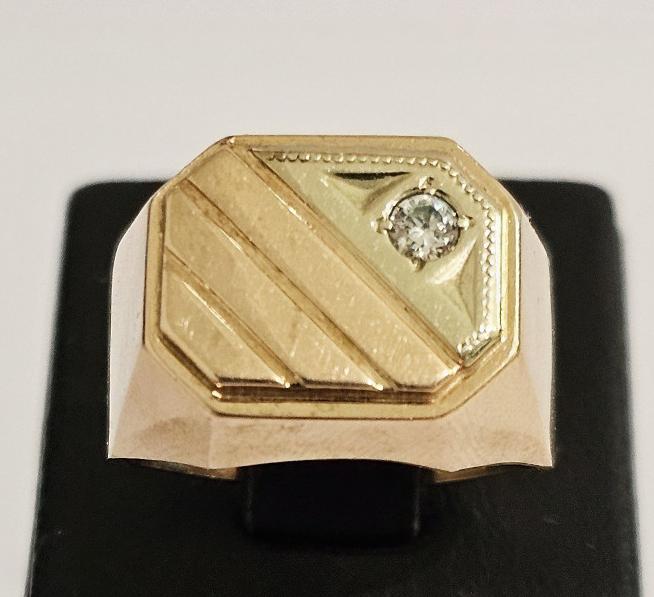 Перстень из красного и белого золота с цирконием (33237070) 0