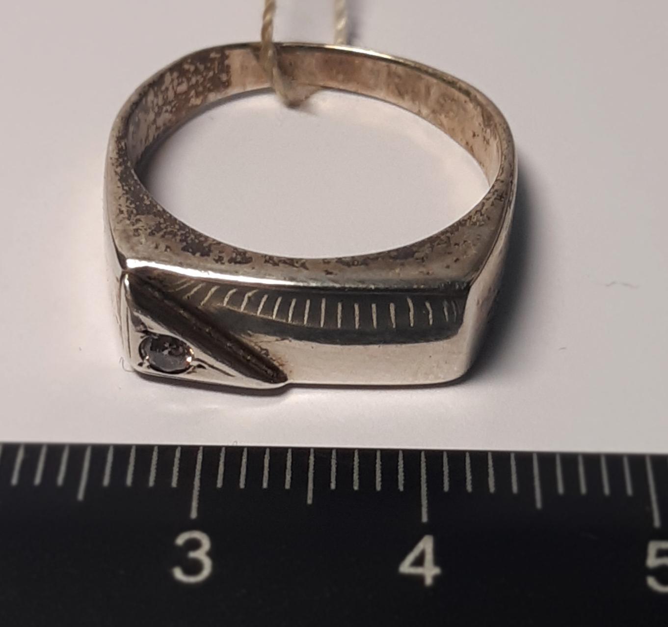 Серебряный перстень с цирконием (30512351) 3