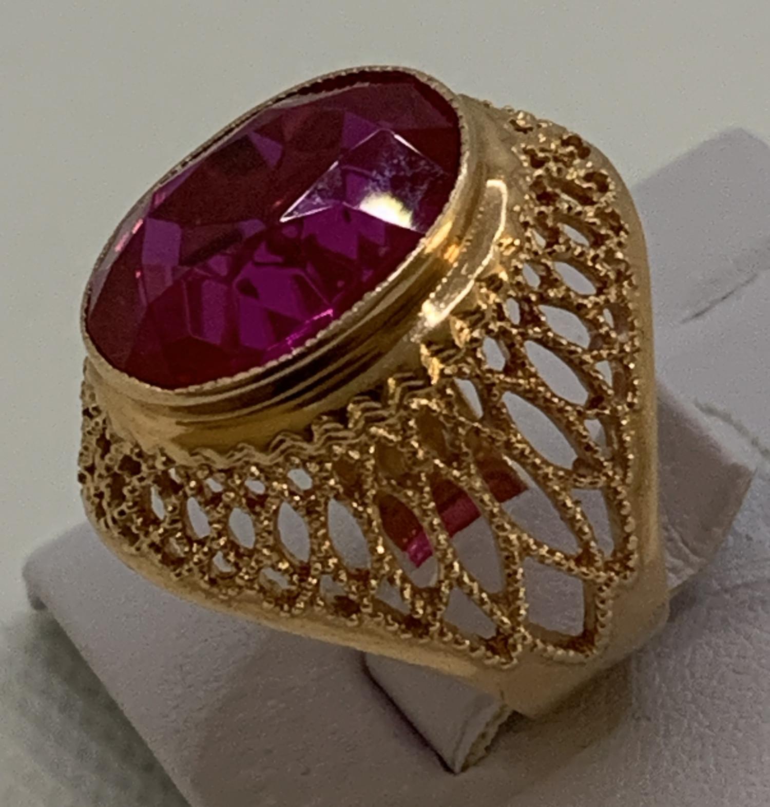 Кольцо из красного золота с цирконием (32562484)  0