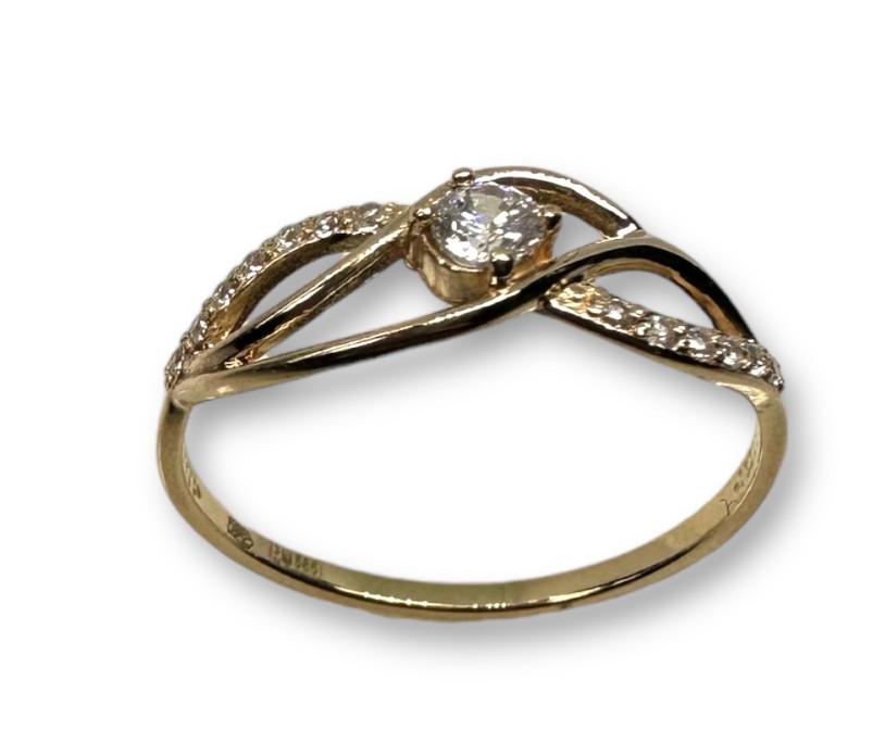 Кольцо из красного золота с цирконием (30633821) 1