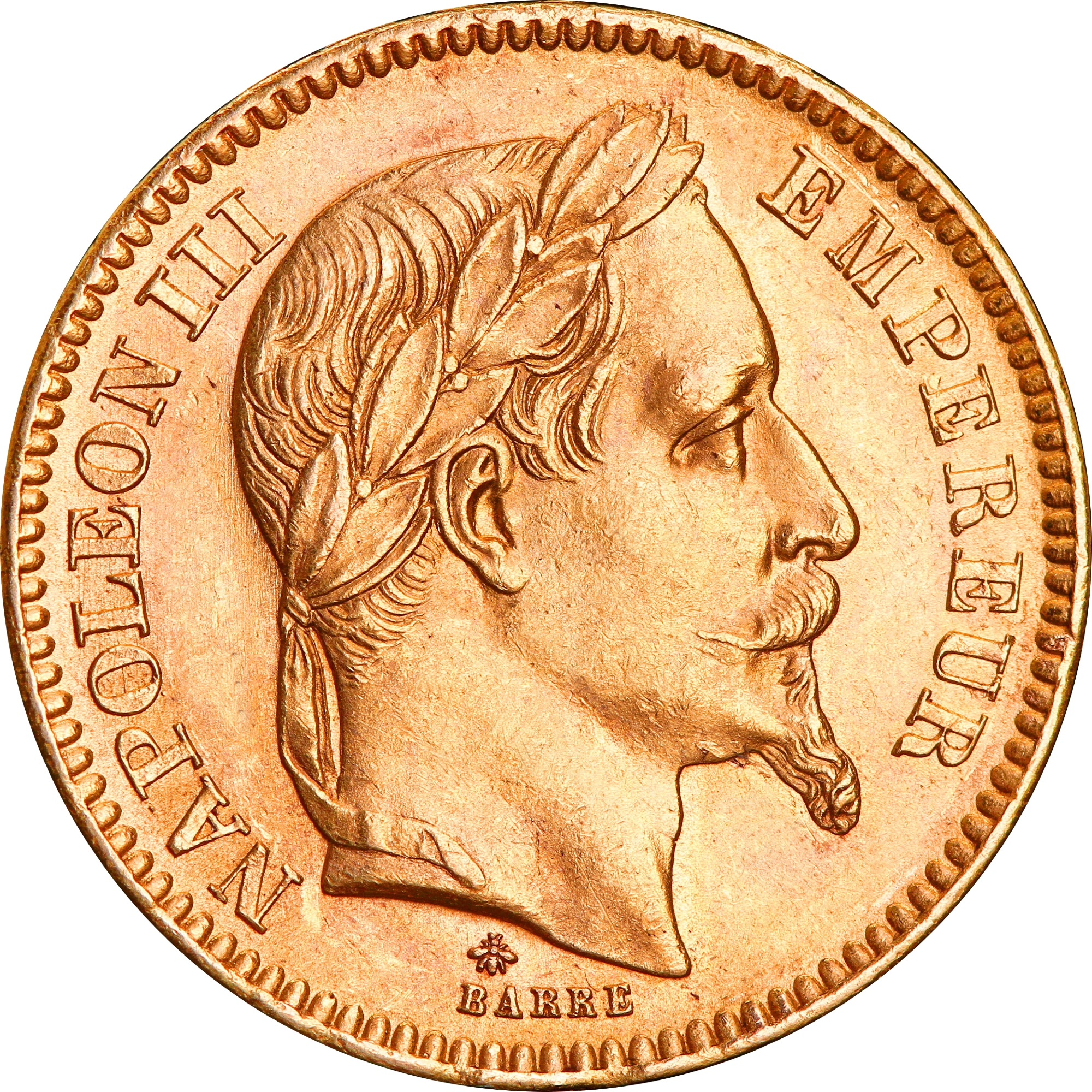 Золотая монета Наполеон III 20 франков 1866 Франция (33674799) 0