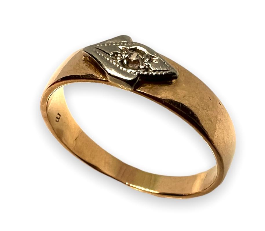 Кольцо из красного и белого золота с цирконием (28897390) 0