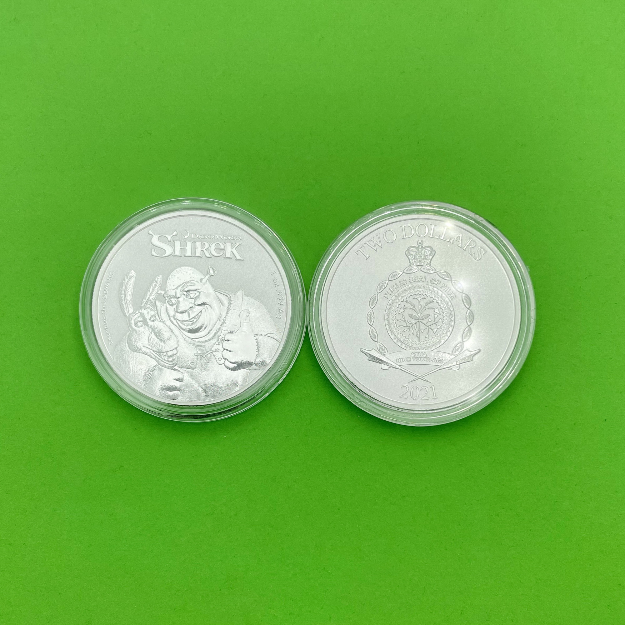 Серебряная монета 1oz Шрек 20 Лет 2 доллара 2021 Ниуэ (29128092) 7