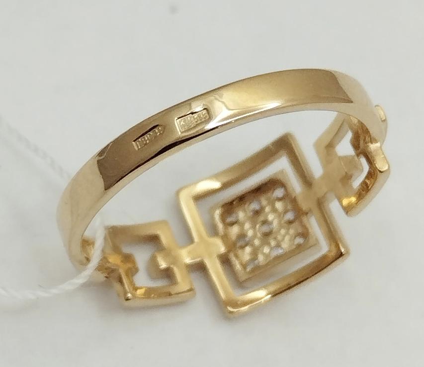 Кольцо из красного золота с цирконием (33011333) 3