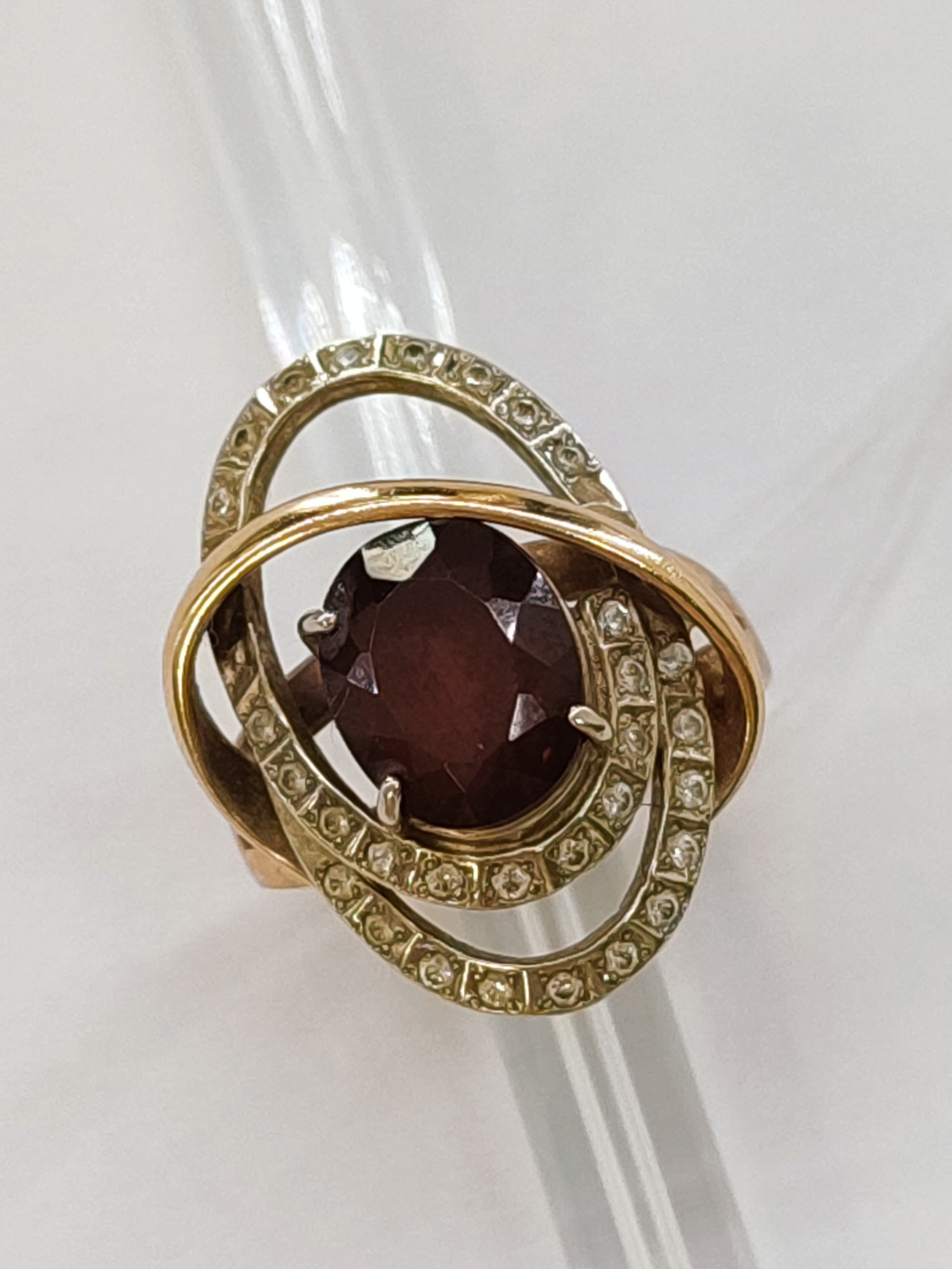 Кольцо из красного и белого золота с цирконием (33936047) 2