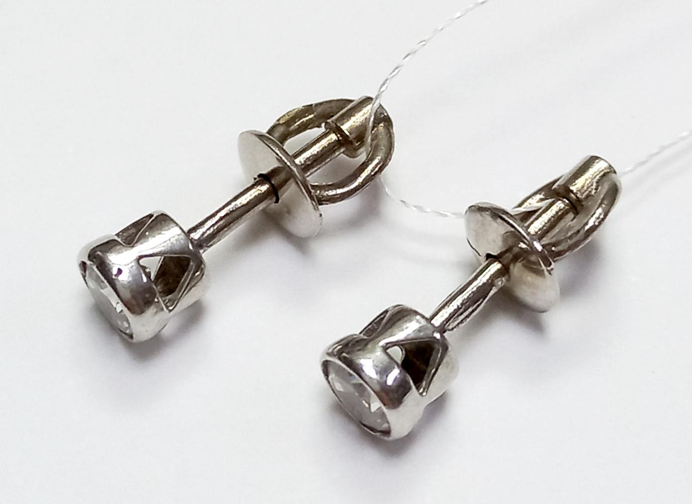Серебряные серьги с цирконием (28167556) 1