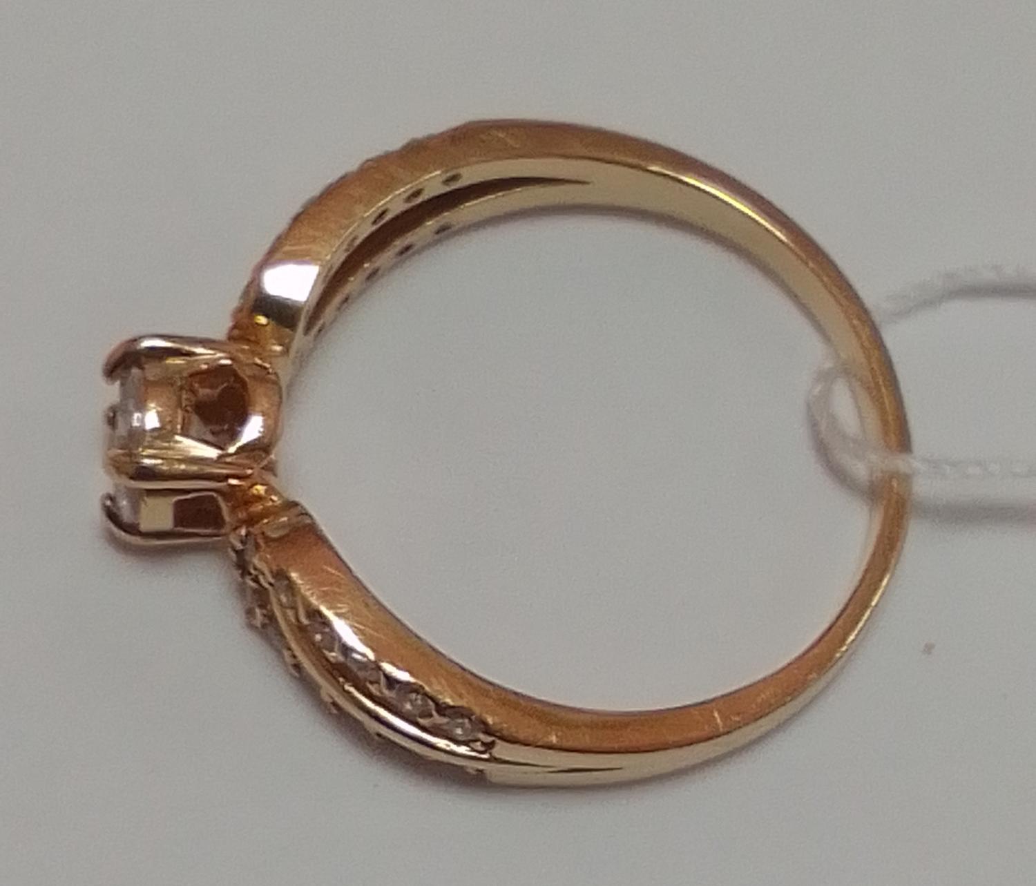Кольцо из красного золота с цирконием (32776187) 4