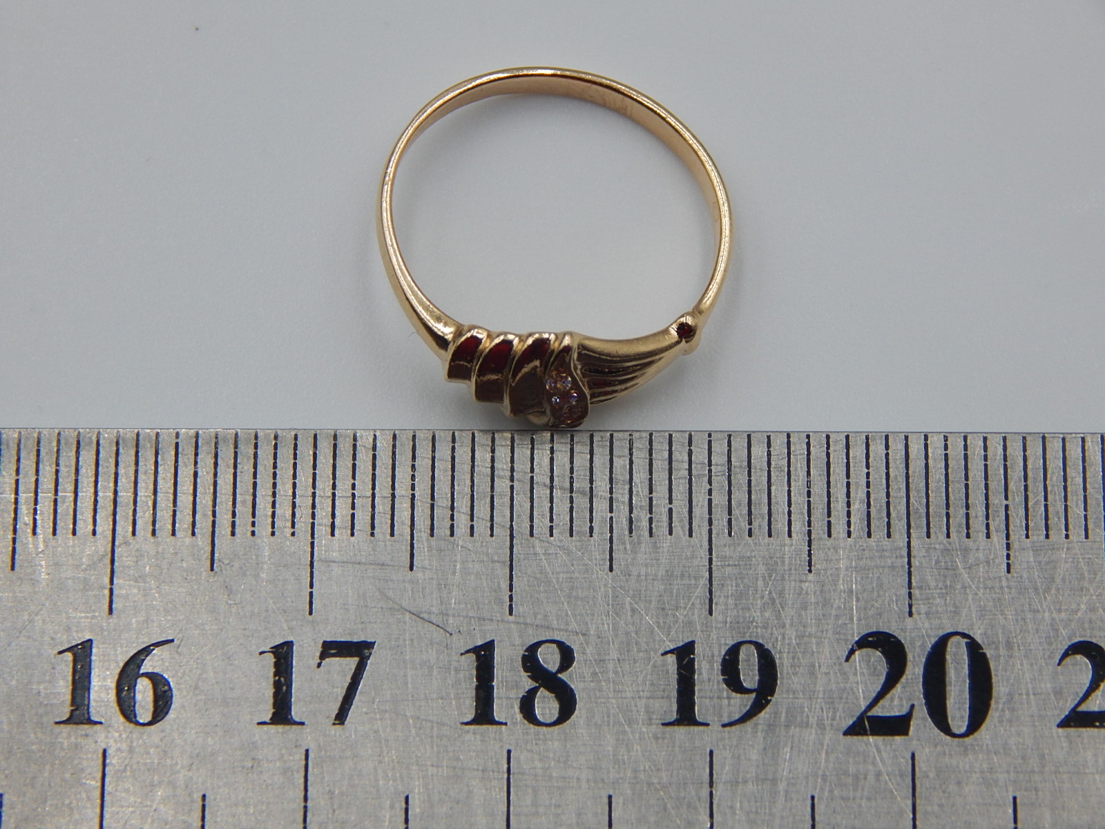 Кольцо из красного золота с цирконием (33721859) 3
