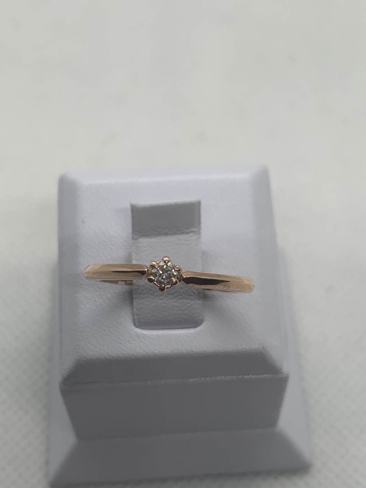 Кольцо из красного золота с бриллиантом (-ми) (31541232) 2